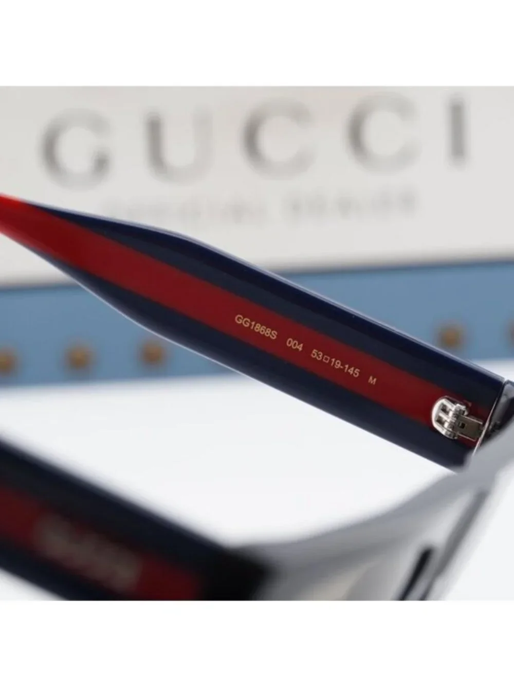 Gucci GG1868S 004 Square Sunglasses - Havana Blue Red\ Brown